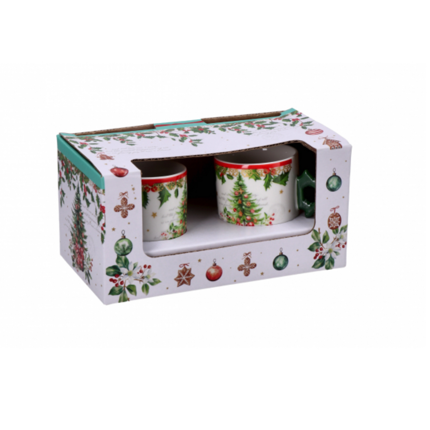 Set 2 Tazzine con Vassoio Classic Christmas