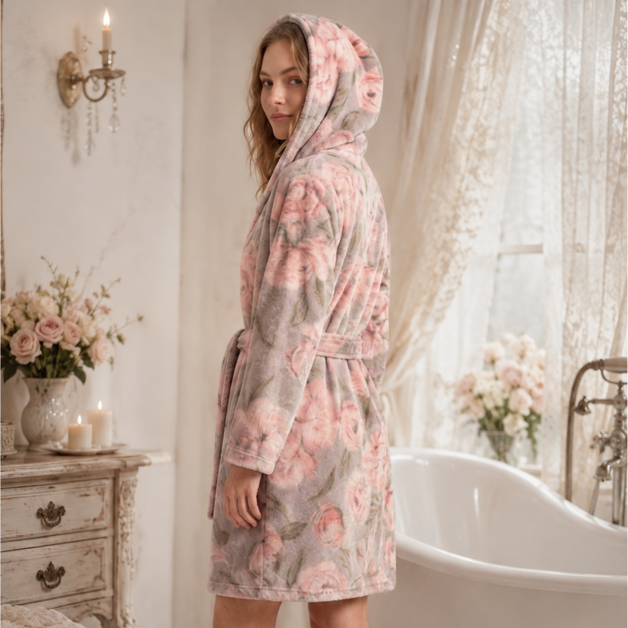 Accappatoio Bagno Peonia Lovely Shabby