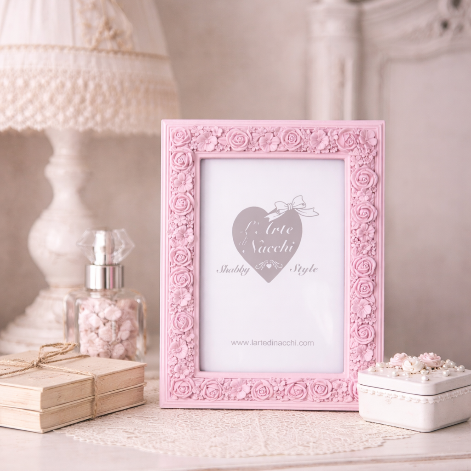 Portafoto Rettangolare Roselline Nacchi