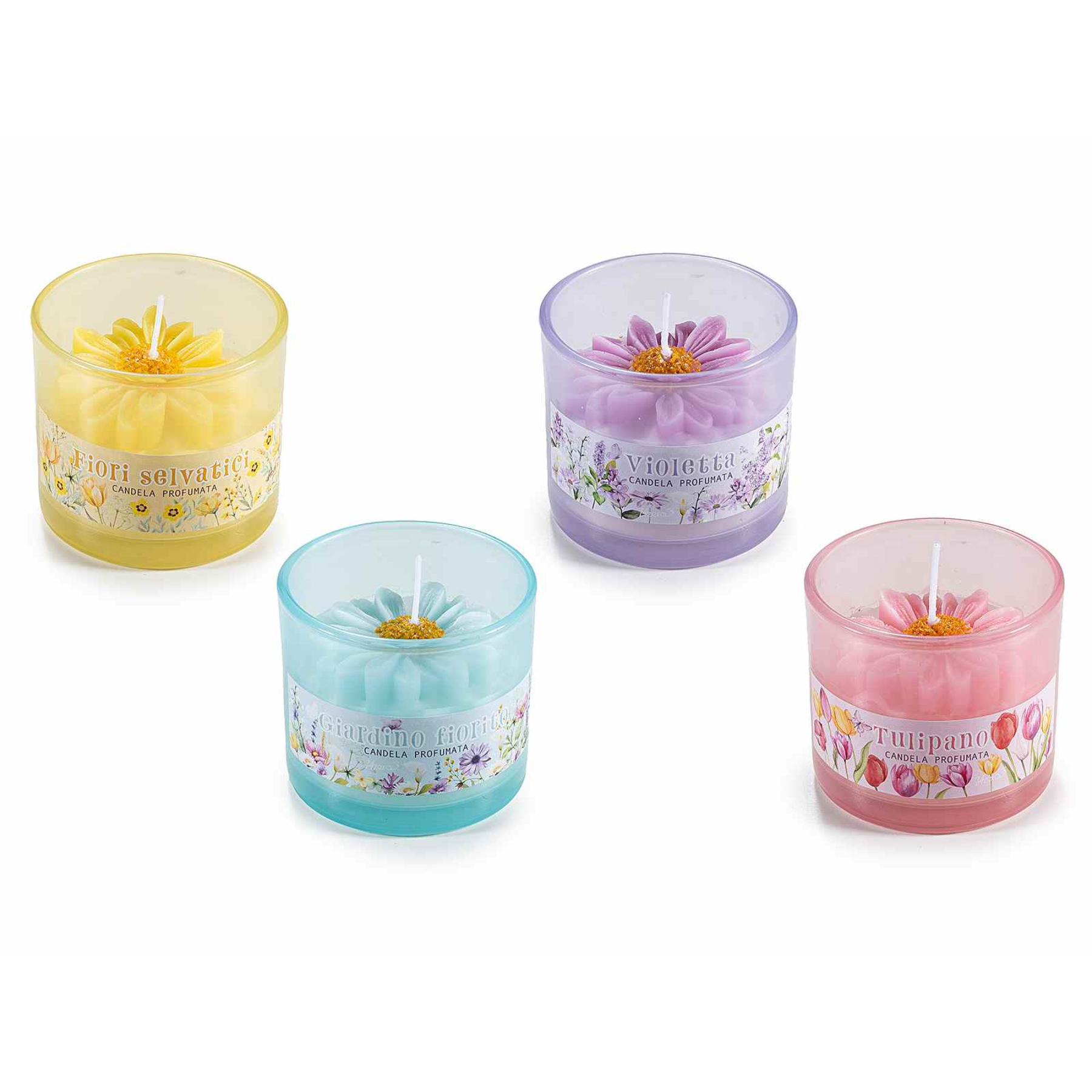 Mini Candela Profumata Fiori e Tulipani