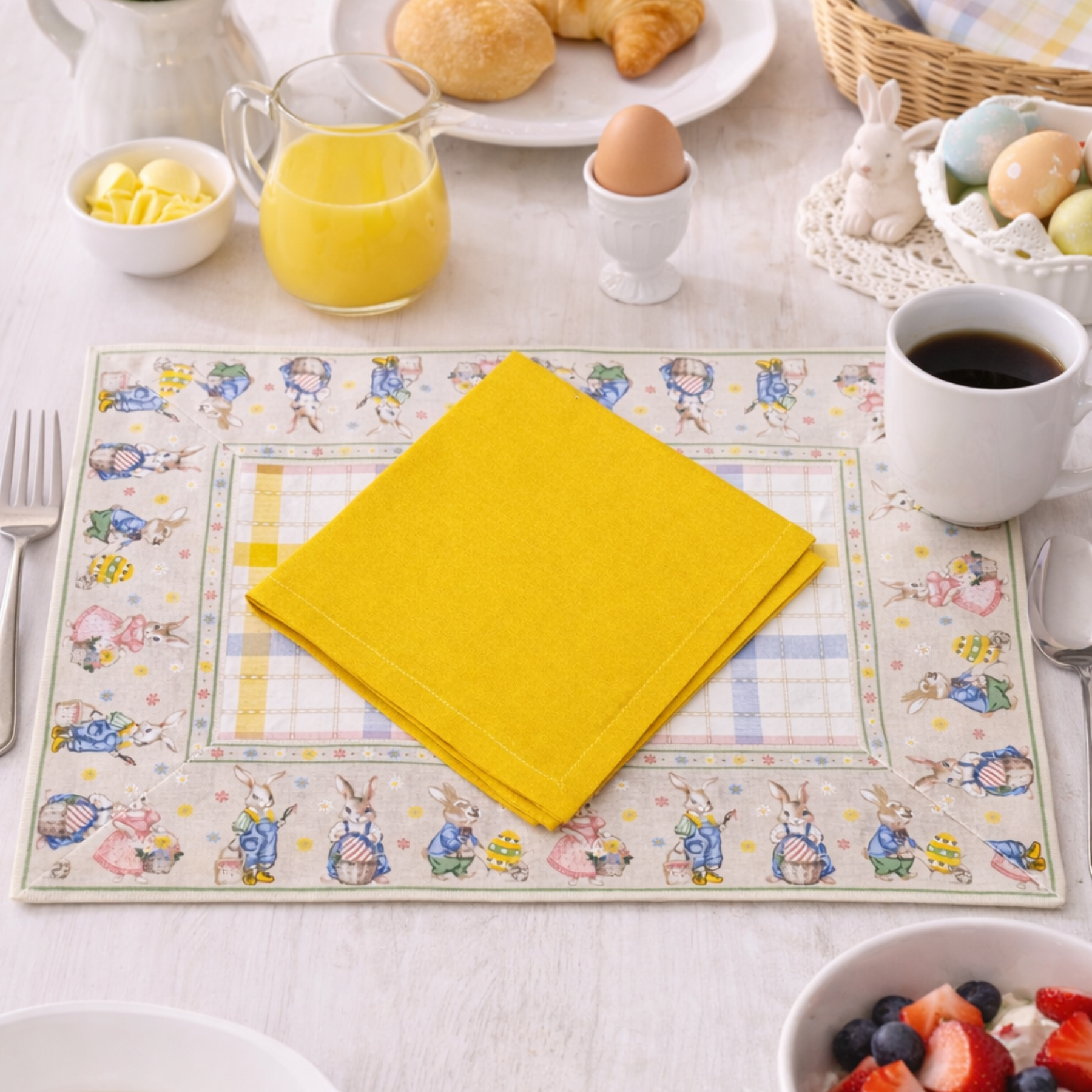 Tovaglietta con Tovagliolo Coniglietti