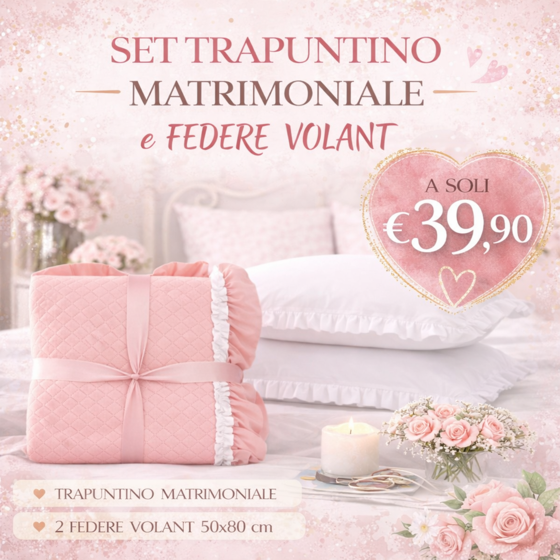 Set Trapuntino con Federe Elegant