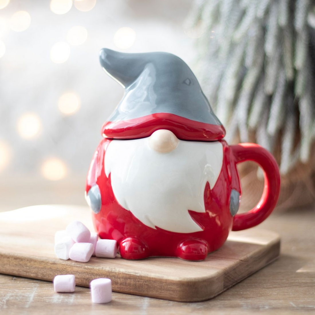 Mug con Coperchio Gnomo Natalizio
