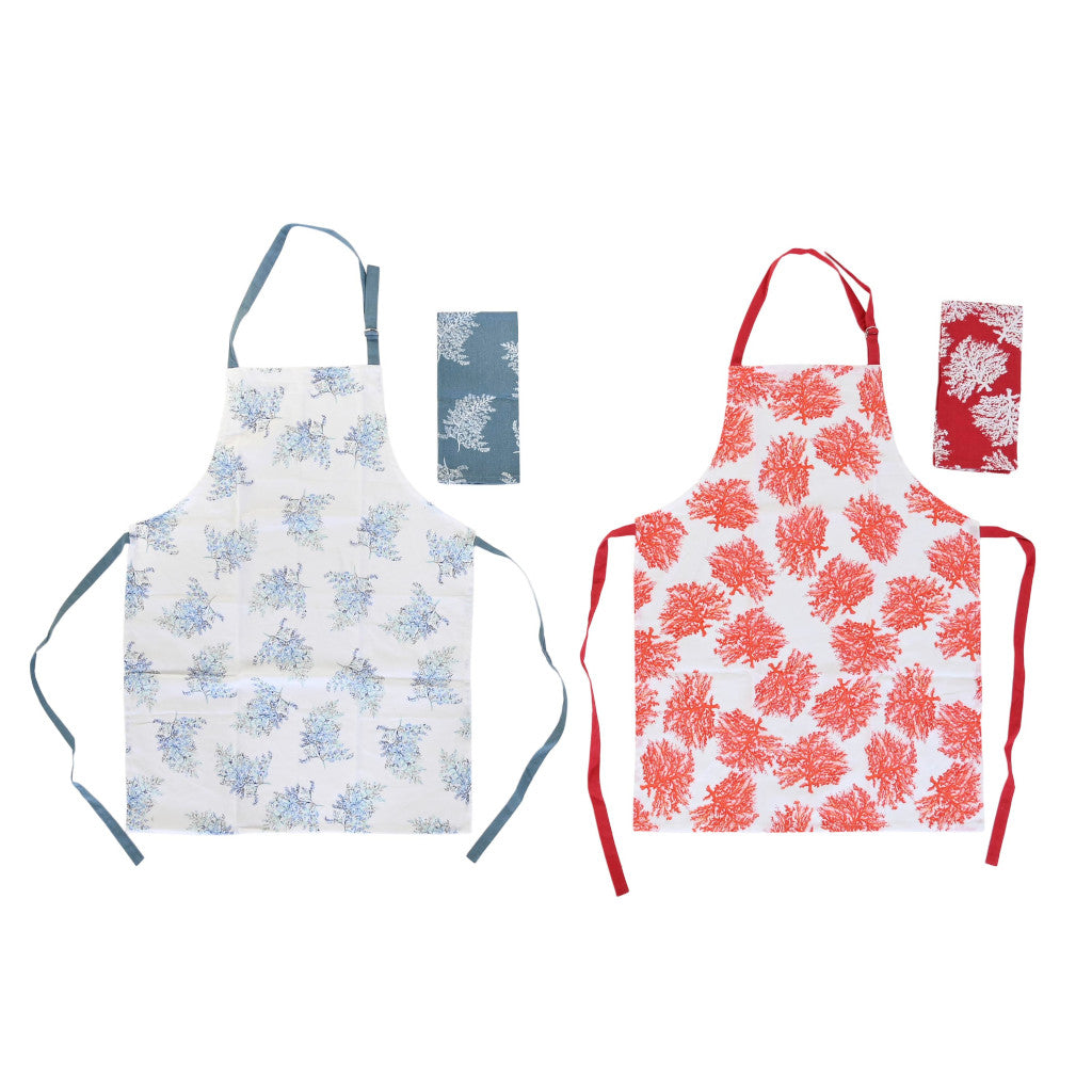 Set Grembiule e Strofinaccio Coralli