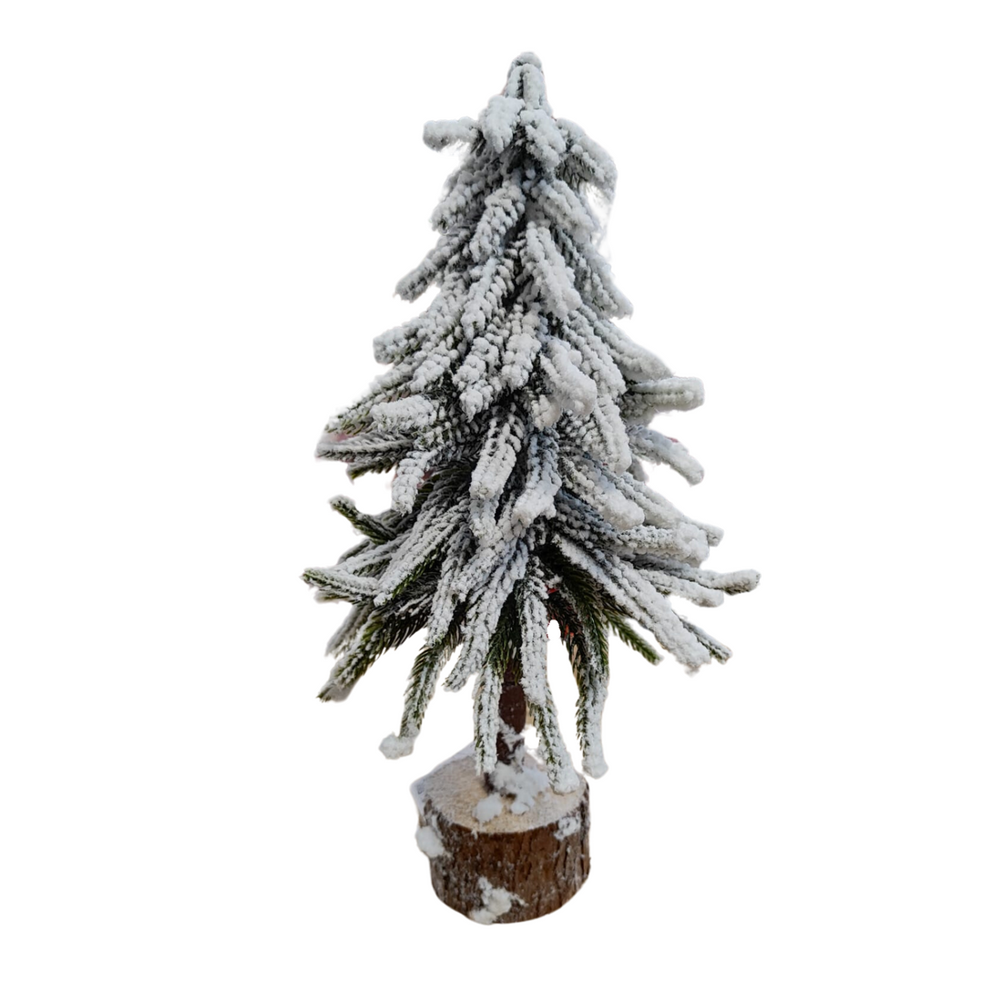 Alberello Innevato Base Legno
