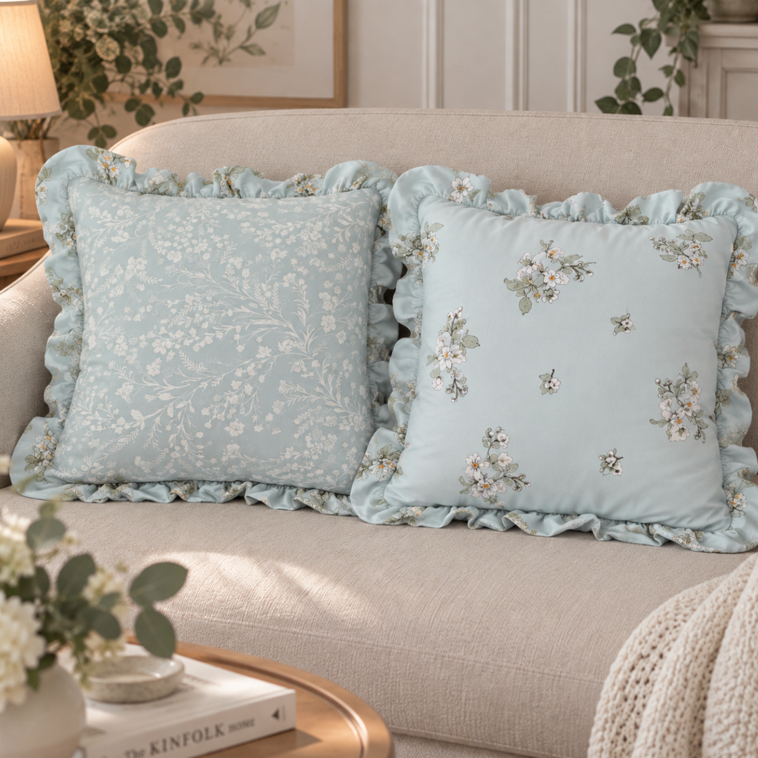 Cuscino Herbes Azzurro Atelier 17