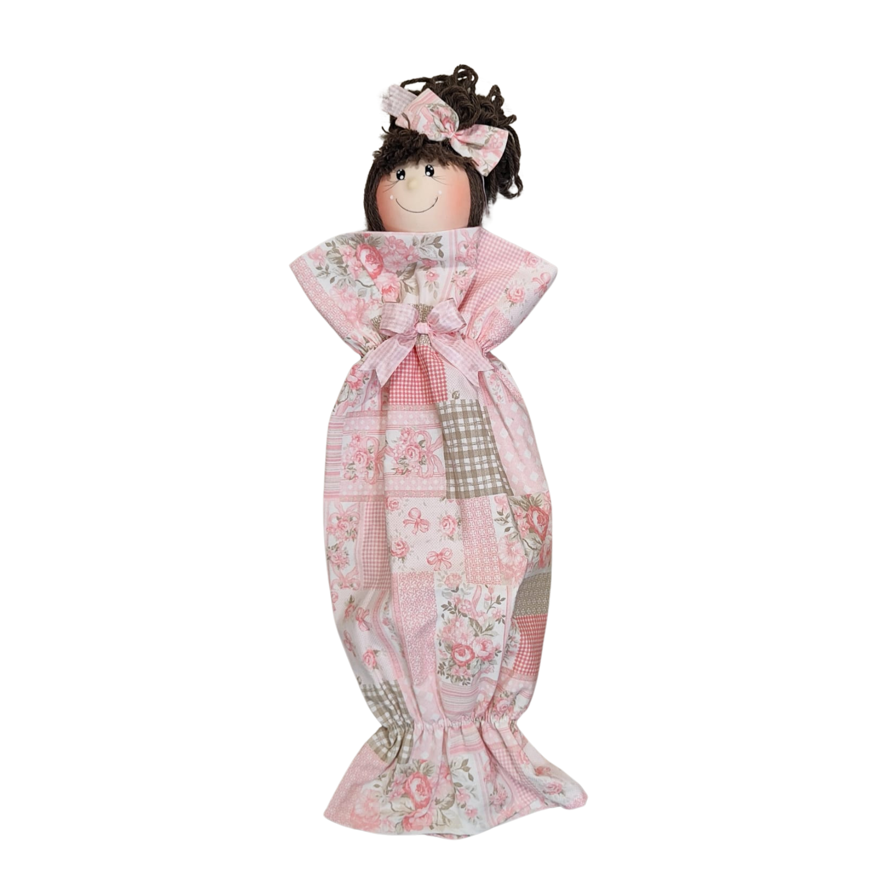 Bambola Porta Sacchetti Country Pink