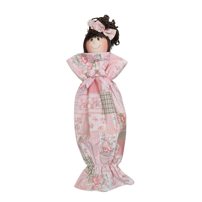 Bambola Porta Sacchetti Country Pink