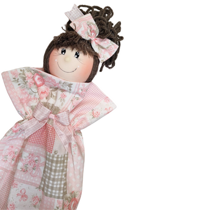 Bambola Porta Sacchetti Country Pink