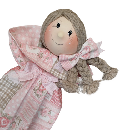 Bambola Porta Sacchetti Country Pink