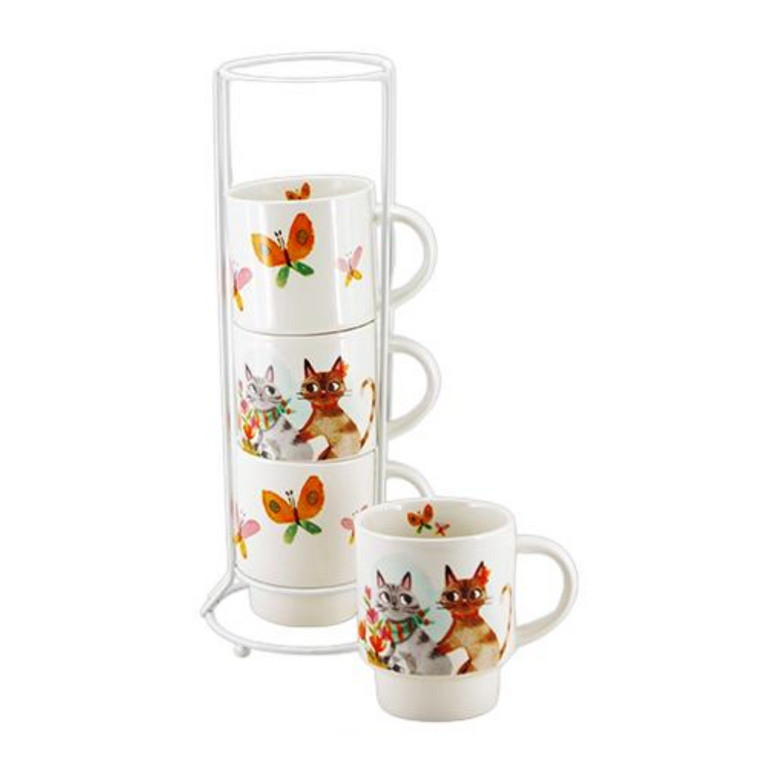 Set 4 Tazze Gatti in Primavera