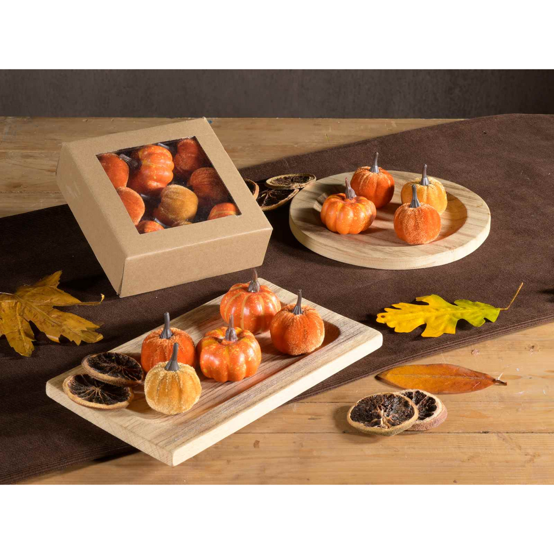 Scatola 9 Zucche Decorative