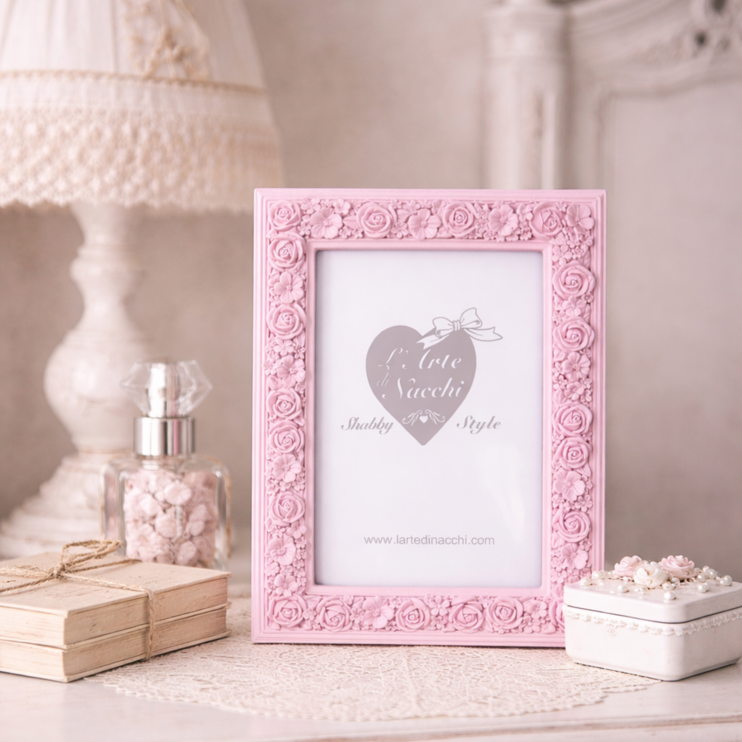 Portafoto Rettangolare Roselline Nacchi