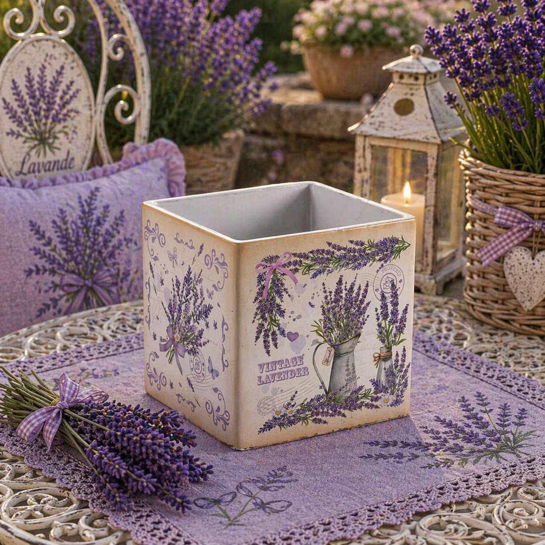 Vaso in Cemento Lavanda
