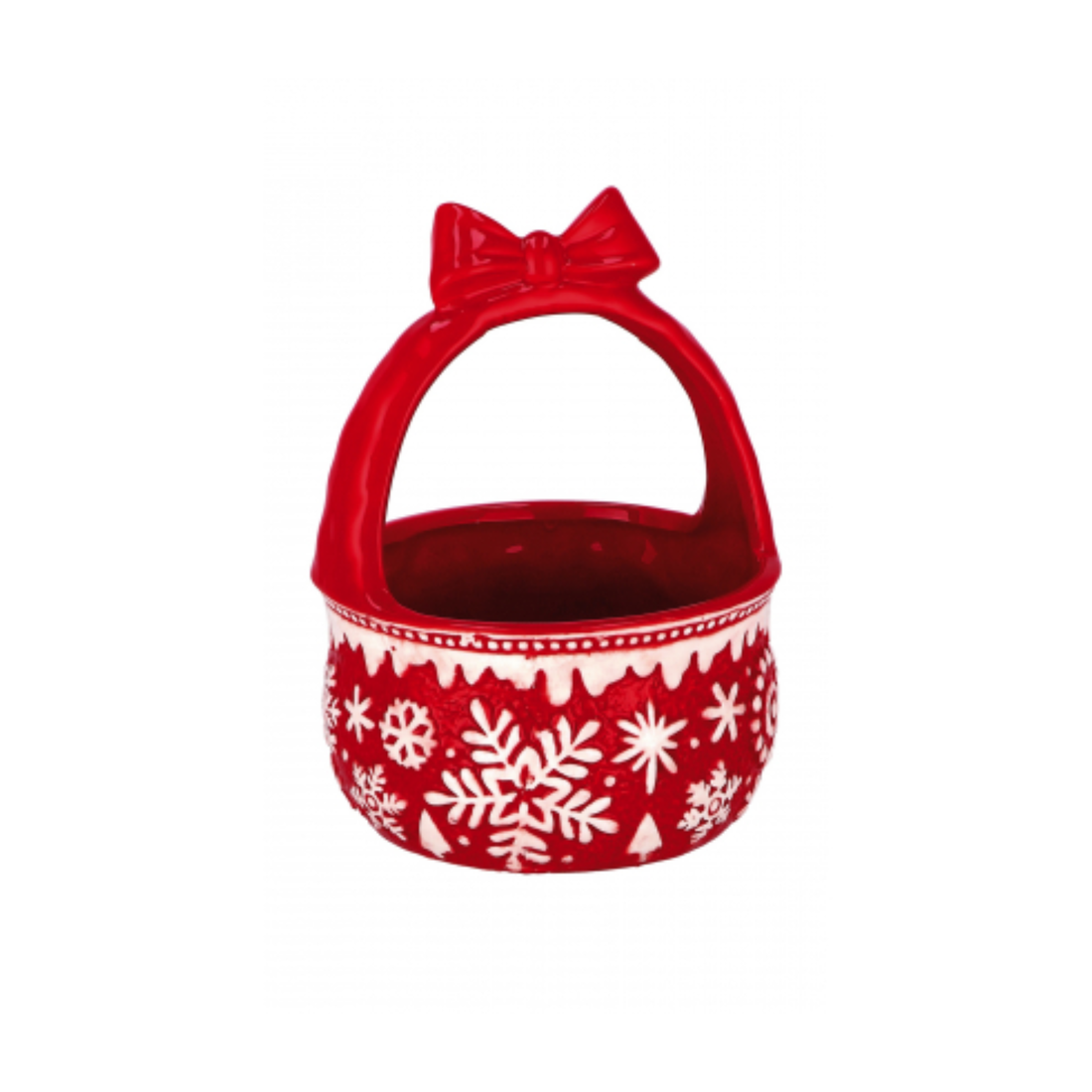 Cestino Ceramica Fiocco di Neve