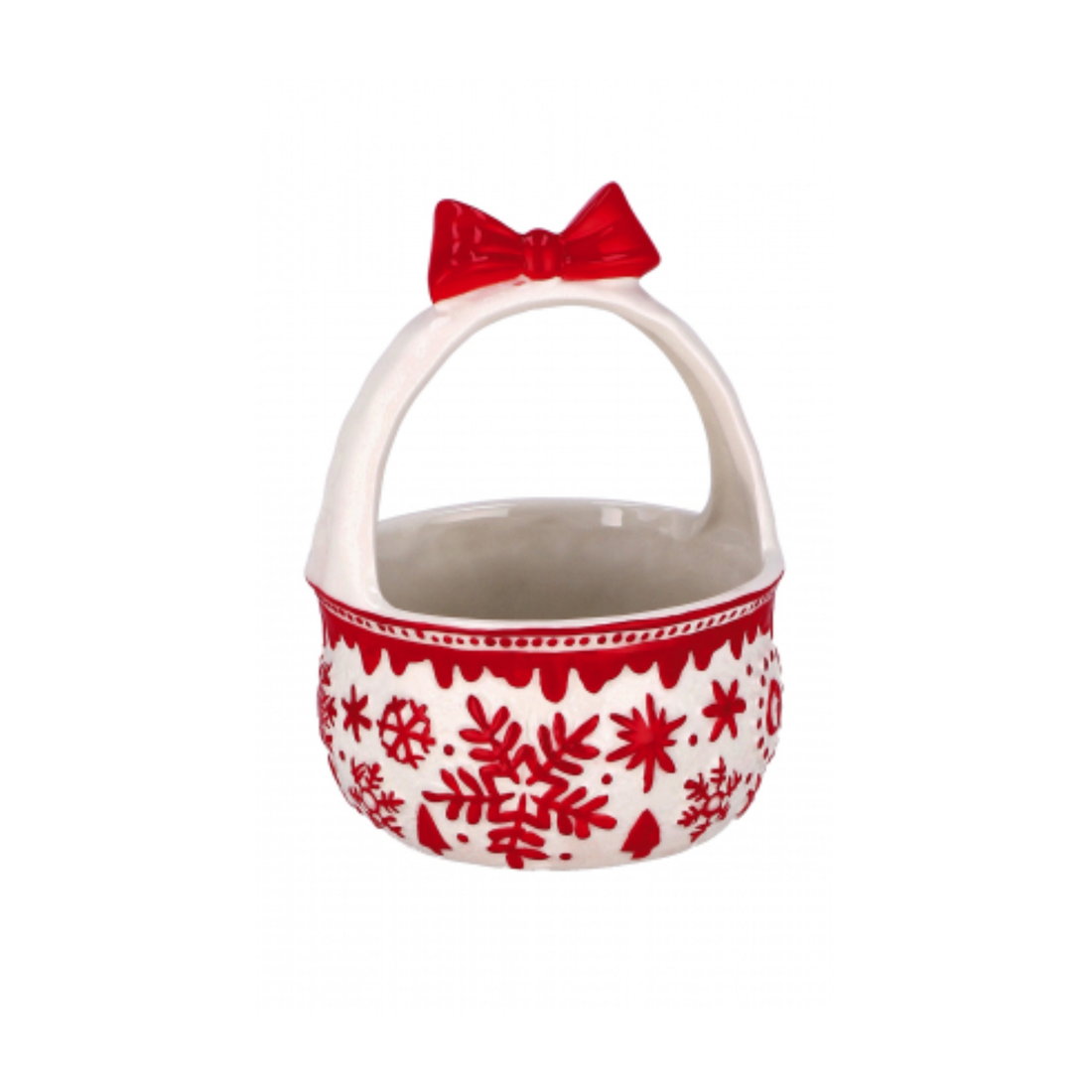 Cestino Ceramica Fiocco di Neve