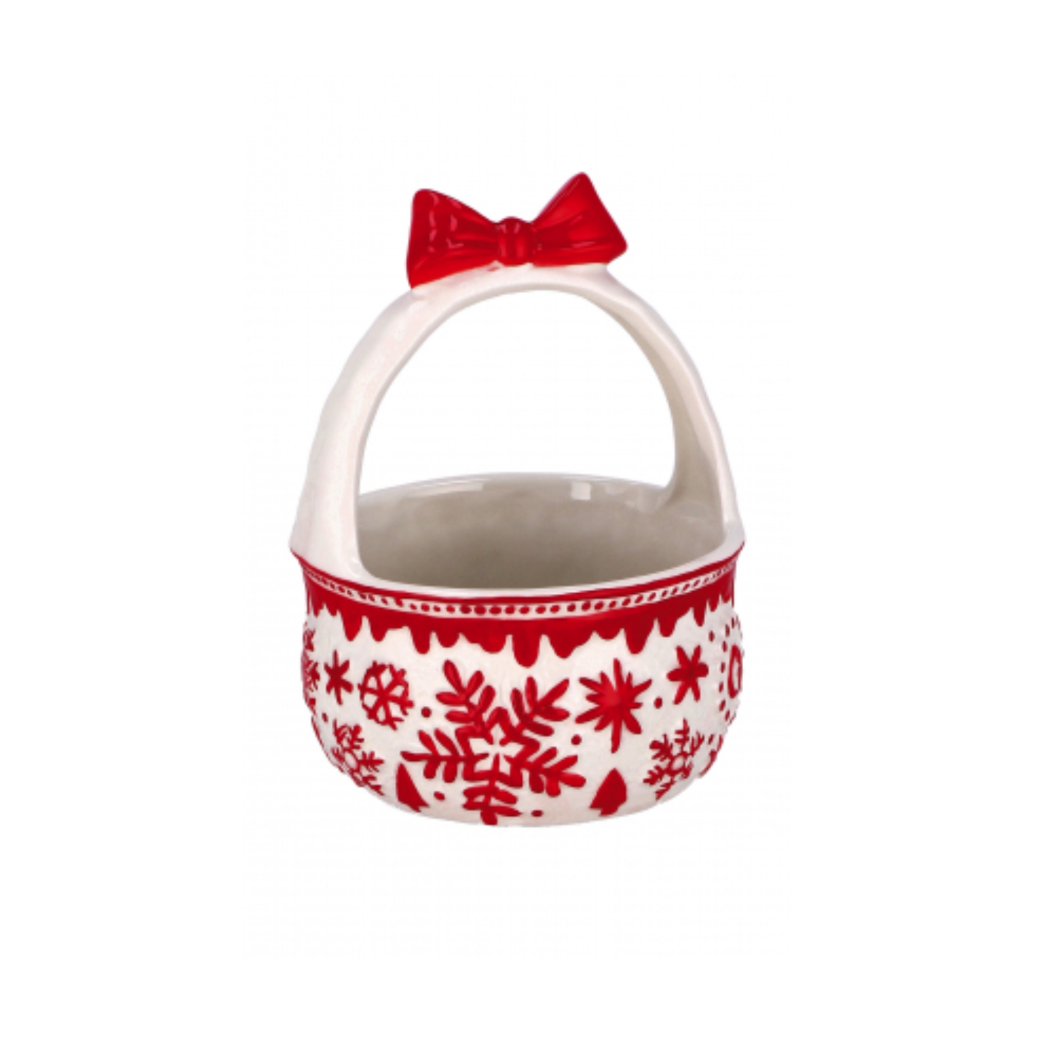 Cestino Ceramica Fiocco di Neve