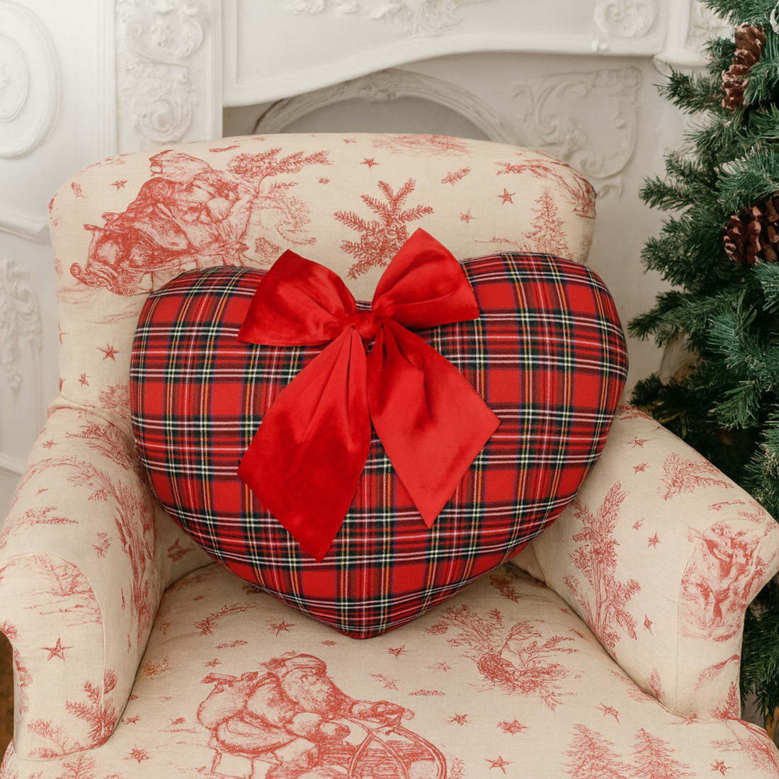 Cuscino Tartan Cuore Lovely Shabby