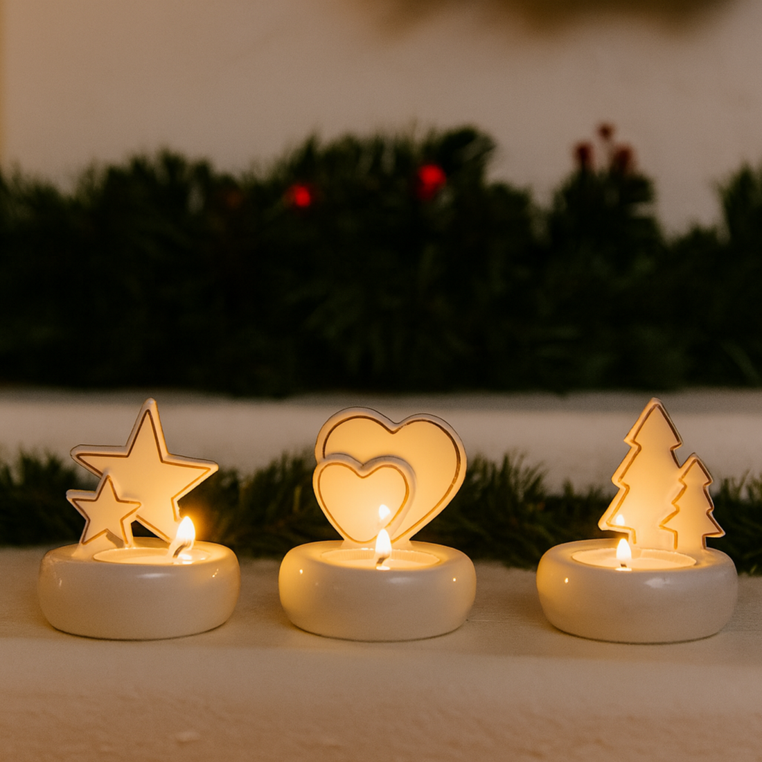 Porta Tea Light Shabby Christmas