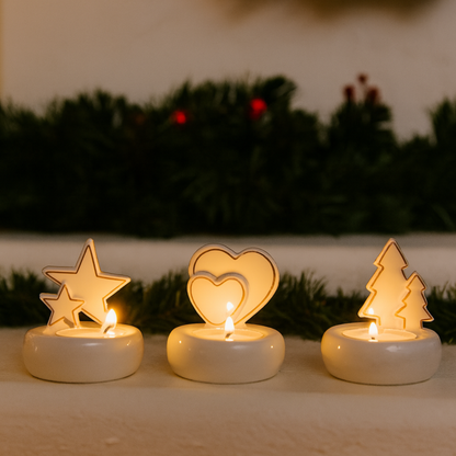 Porta Tea Light Shabby Christmas