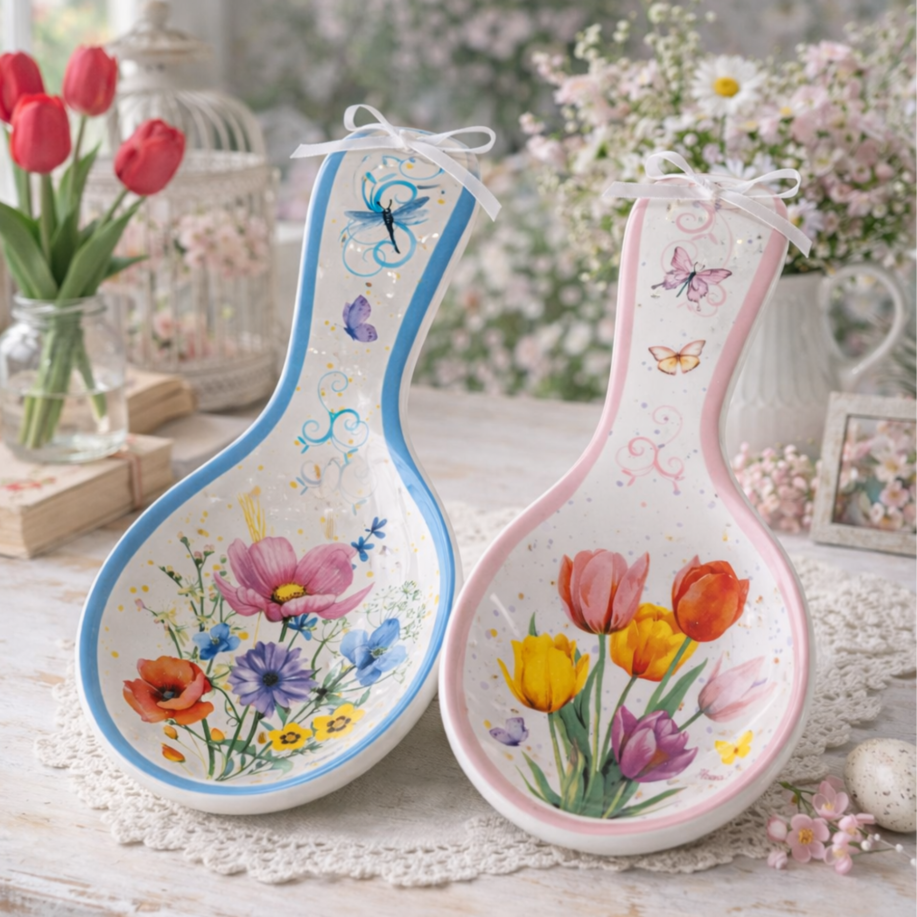 Poggiamestolo Fiori e Tulipani