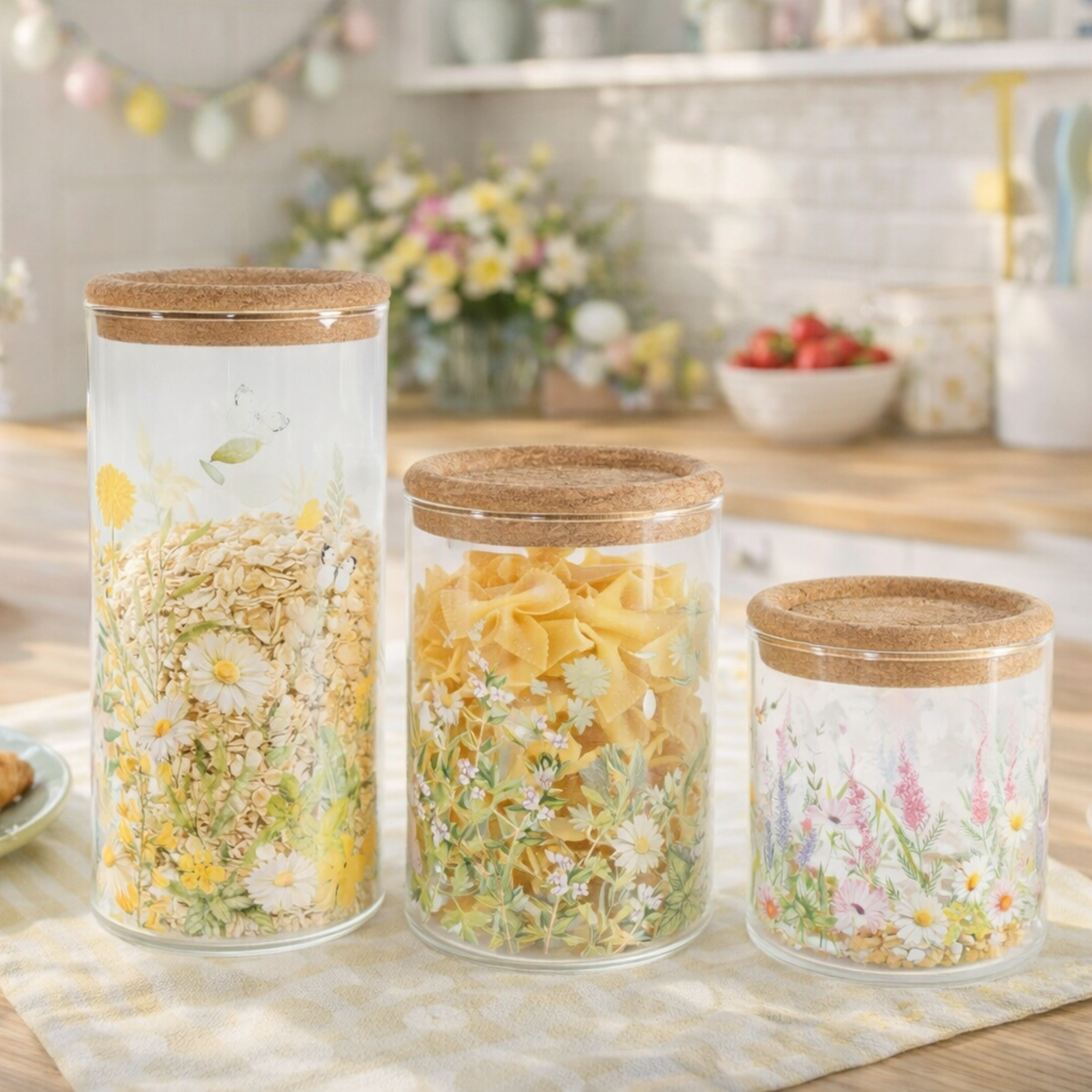 Barattolo Vetro Margherite