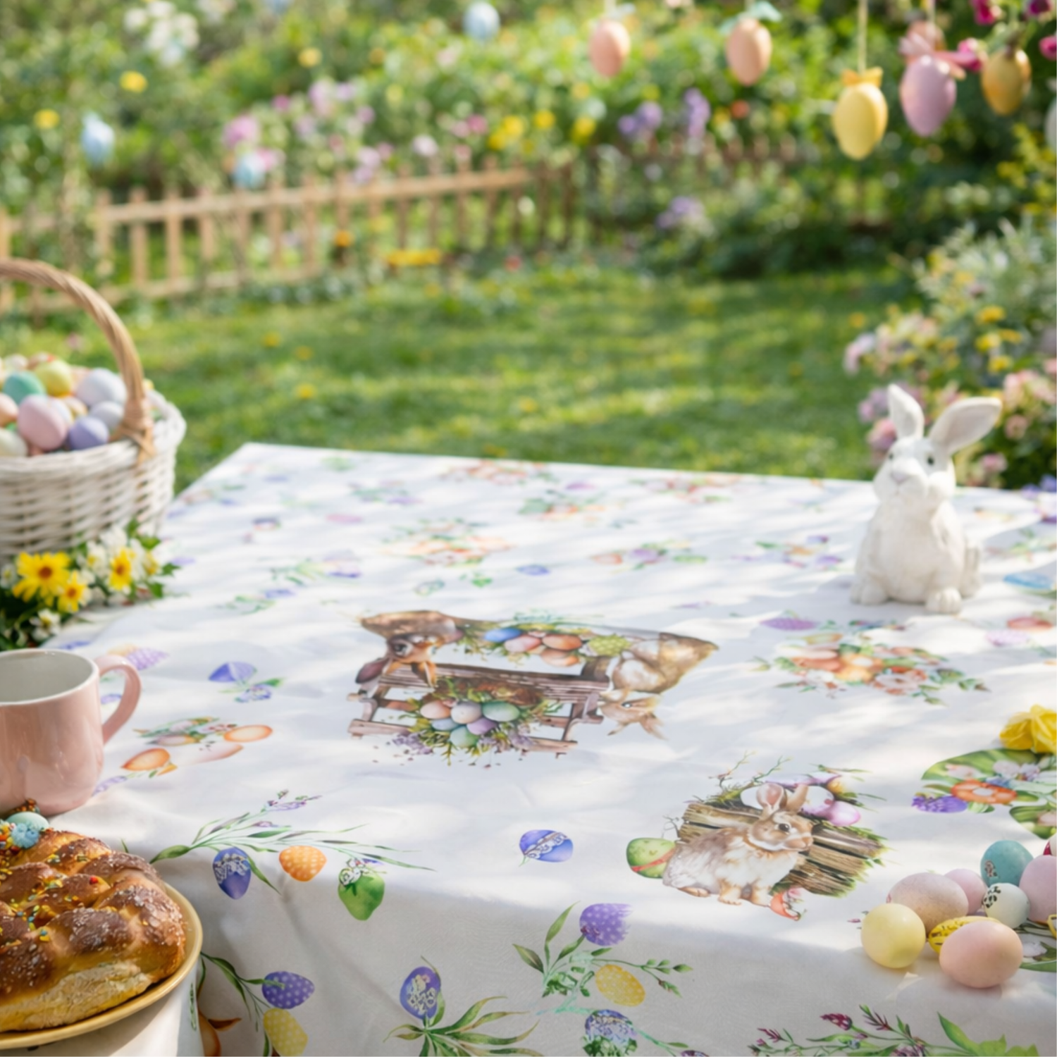 Tovaglia Antimacchia Conigli Pasquali