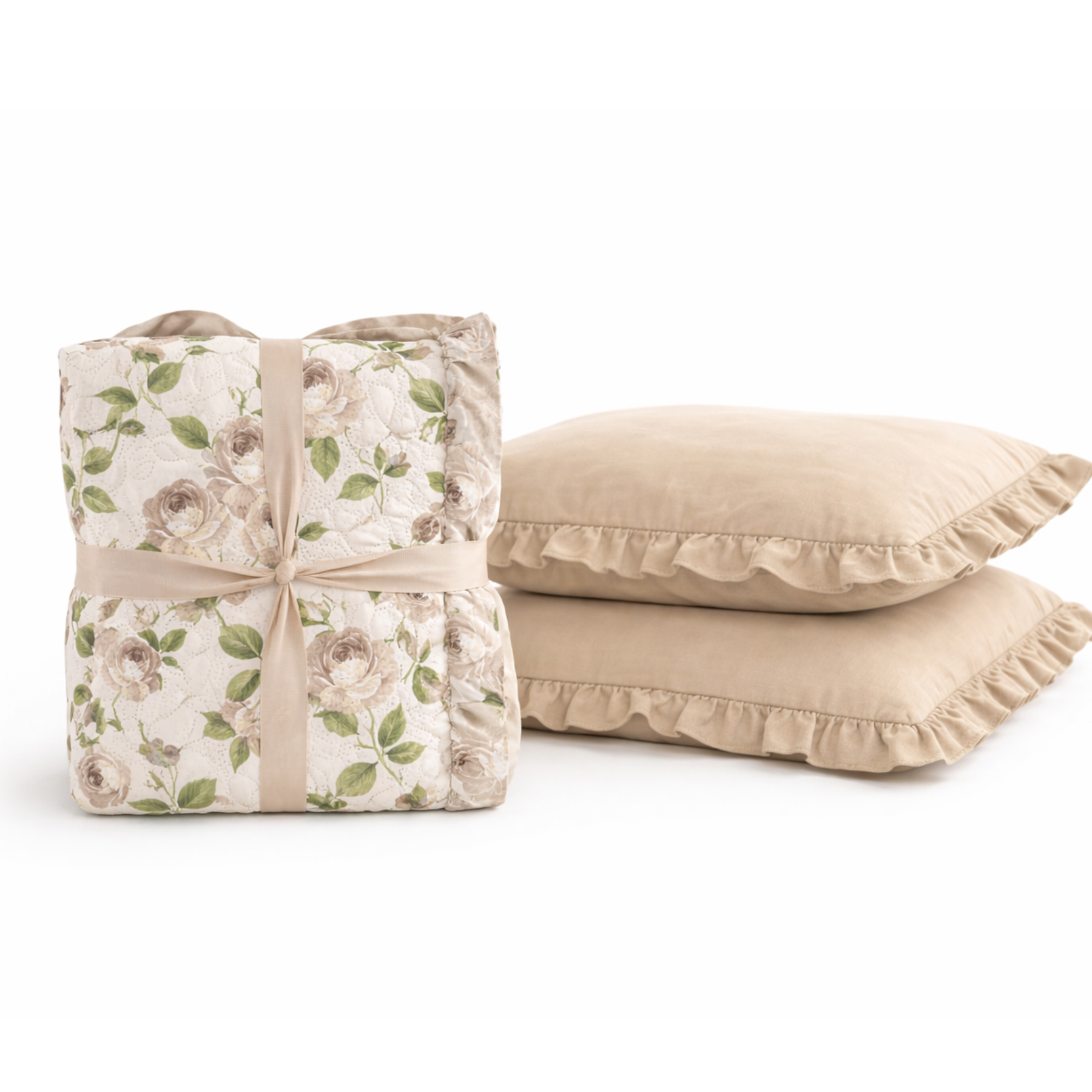Set Trapuntino con Federe Rose Romantiche