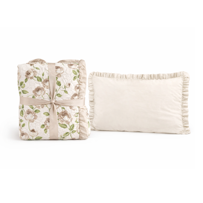 Set Trapuntino con Federe Rose Romantiche
