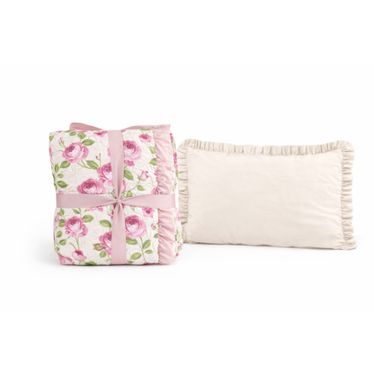 Set Trapuntino con Federe Rose Romantiche