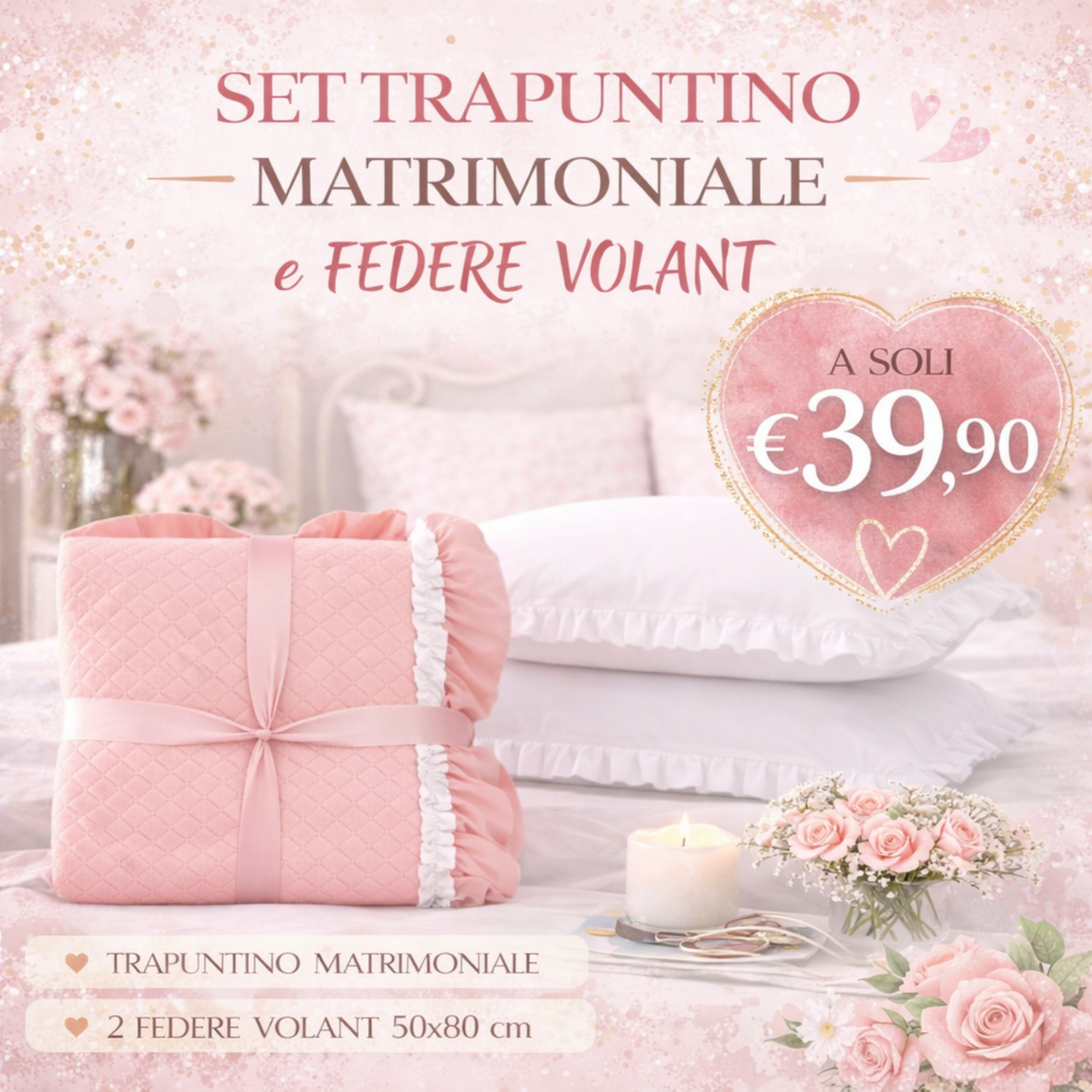 Set Trapuntino con Federe Elegant